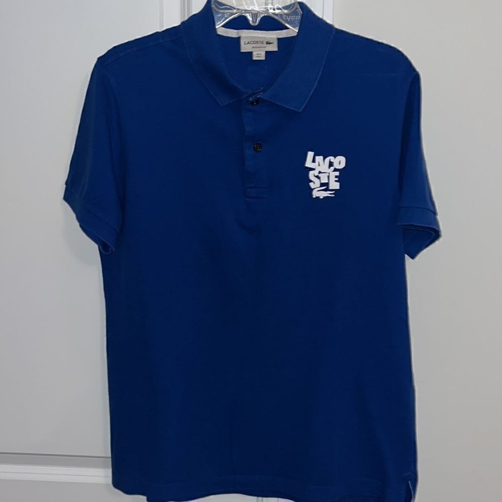 Blue men’s Lacoste Tennis Alligator Polo tennis golf shirt regular fit L EU 5
